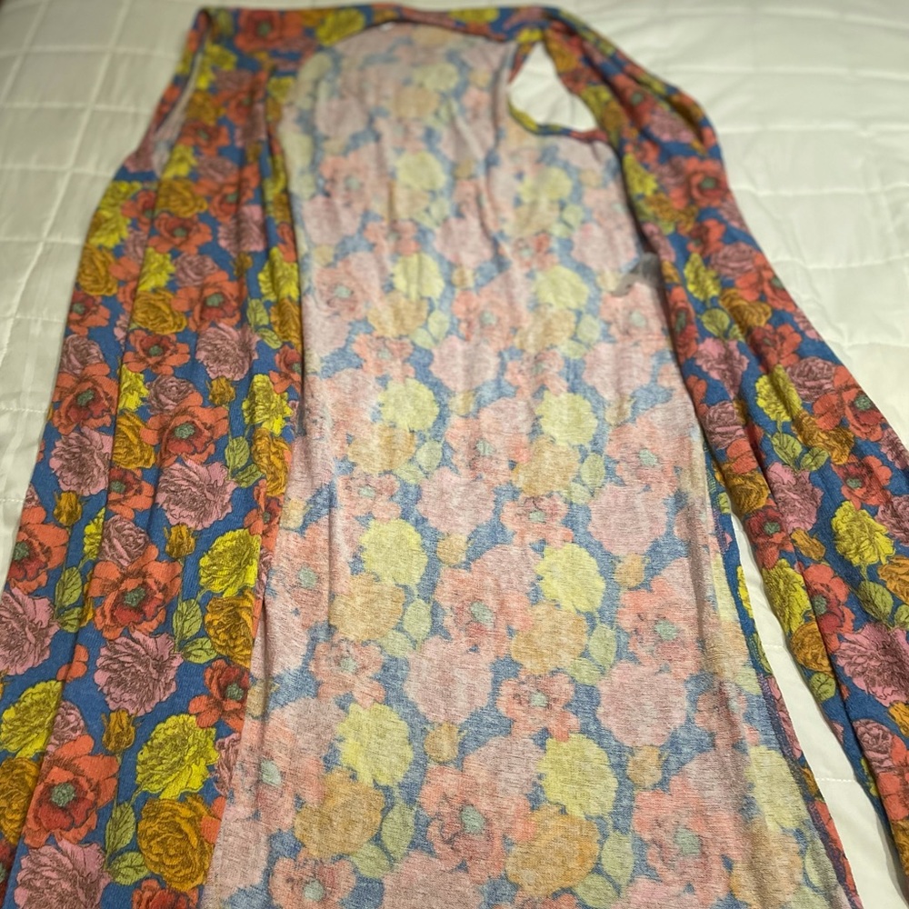 Floral LuLaRoe sleeveless duster